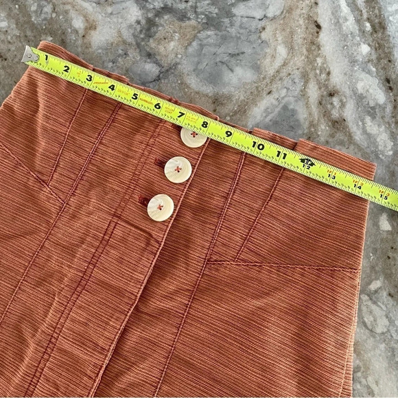 Free People Button Front Cotton Blend Skirt/ Every Minute Every Hour Mini Skirt - Picture 9 of 12